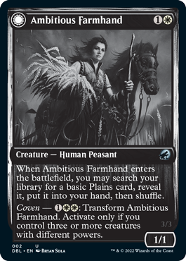 {C} Ambitious Farmhand // Seasoned Cathar [Innistrad: Double Feature][DBL 002]