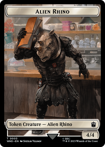 {T} Alien Rhino // Treasure (0030) Double-Sided Token [Doctor Who Tokens][TWHO 3//30]