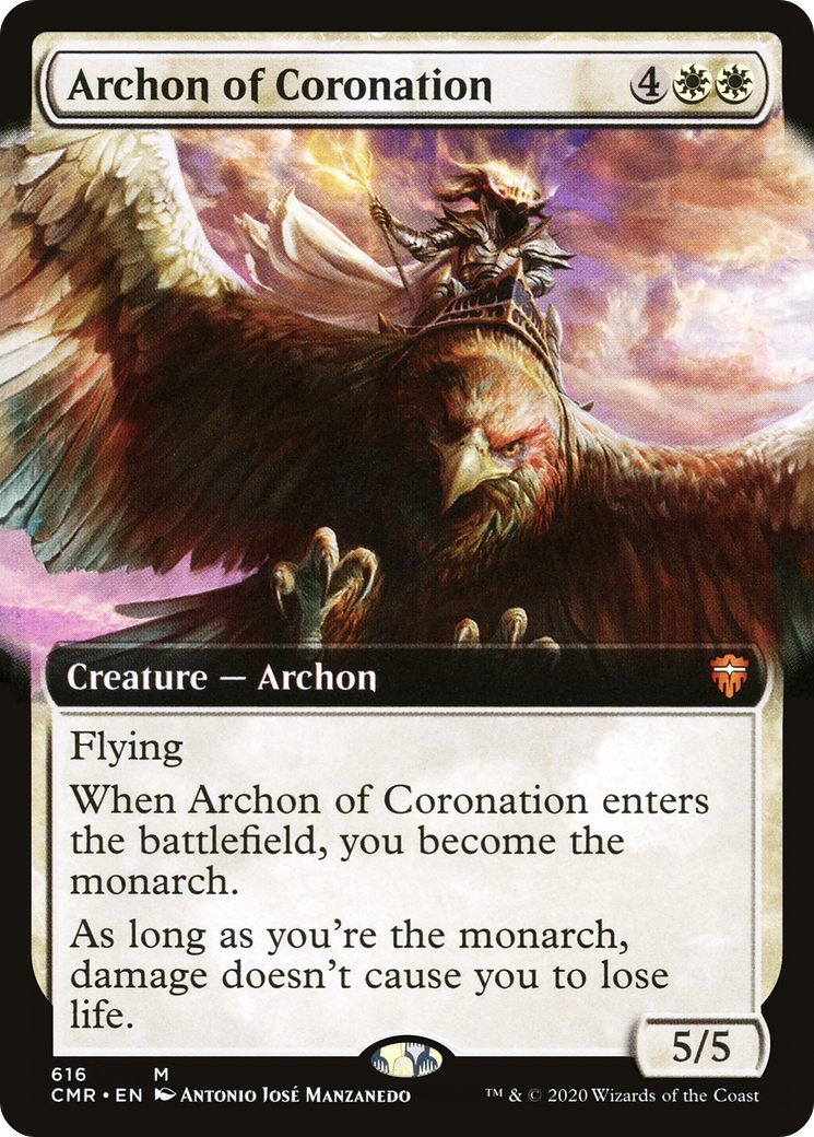 {R} Archon of Coronation (Extended Art) [Commander Legends][CMR 616]