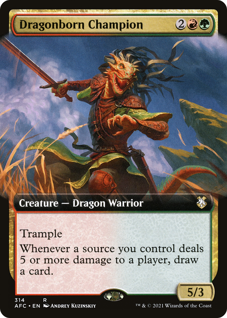{R} Dragonborn Champion (Extended Art) [Dungeons & Dragons: Adventures in the Forgotten Realms Commander][AFC 314]
