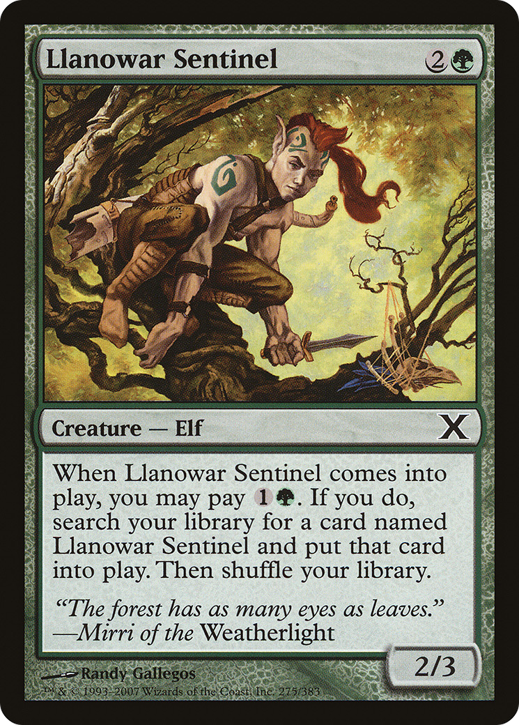 {C} Llanowar Sentinel [Tenth Edition][10E 275]