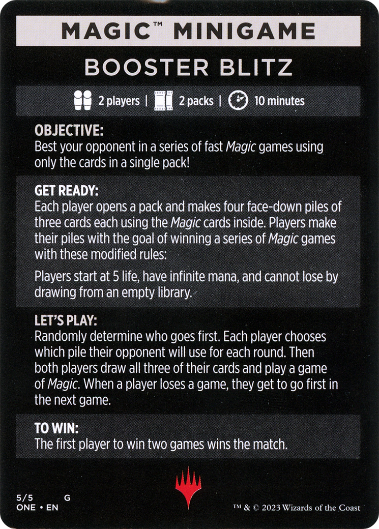 {C} Booster Blitz (Magic Minigame) [Phyrexia: All Will Be One Minigame][MONE 005]