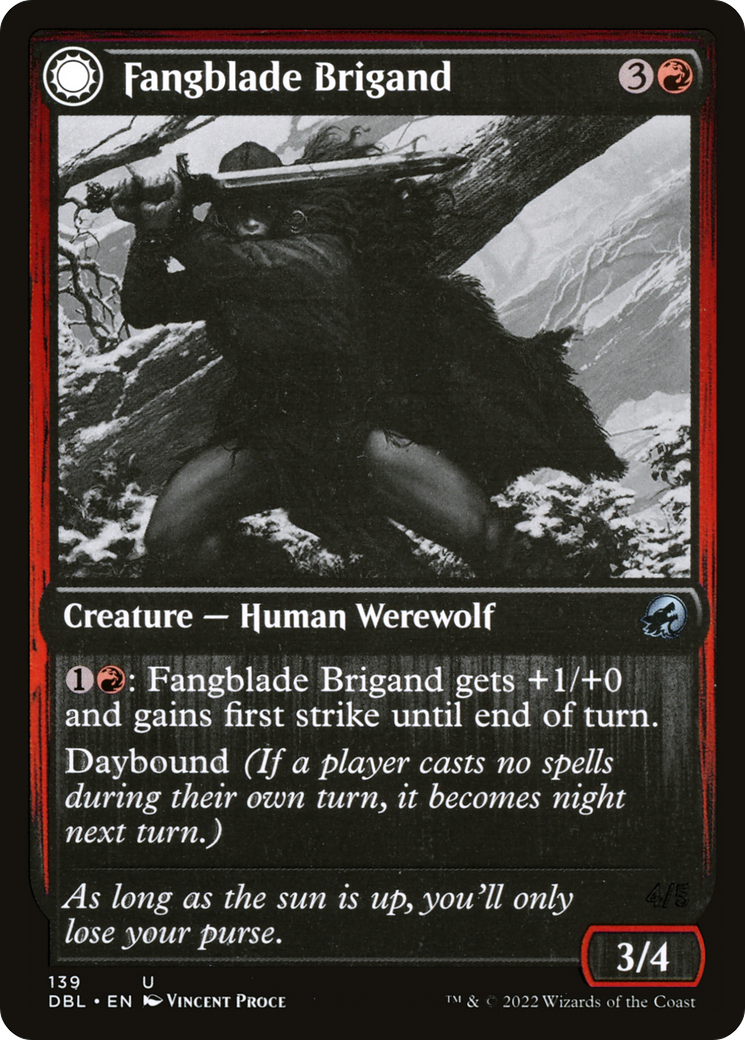 {C} Fangblade Brigand // Fangblade Eviscerator [Innistrad: Double Feature][DBL 139]