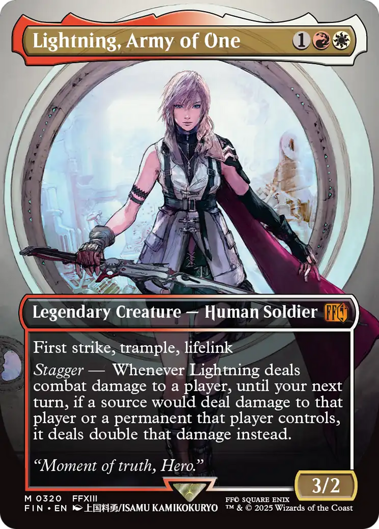 {@@FIN R} Lightning, Army of One (Borderless) (0320) [FINAL FANTASY][FIN 320]