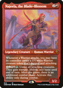 {R} Najeela, the Blade-Blossom (Etched) [Commander Legends][CMR 514]