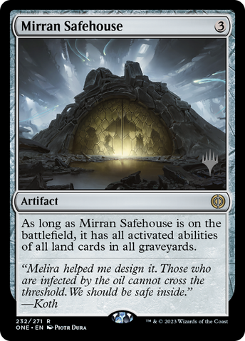 {R} Mirran Safehouse (Promo Pack) [Phyrexia: All Will Be One Promos][PP ONE 232]