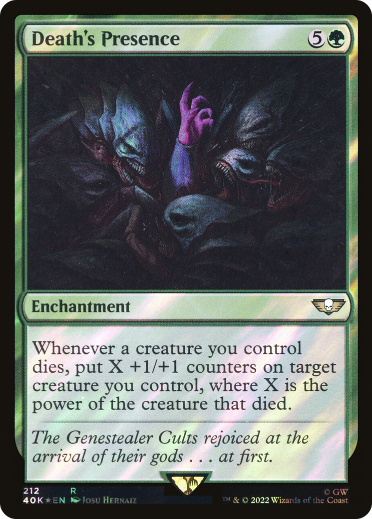 {R} Death's Presence (Surge Foil) [Universes Beyond: Warhammer 40,000][SF 40K 212]