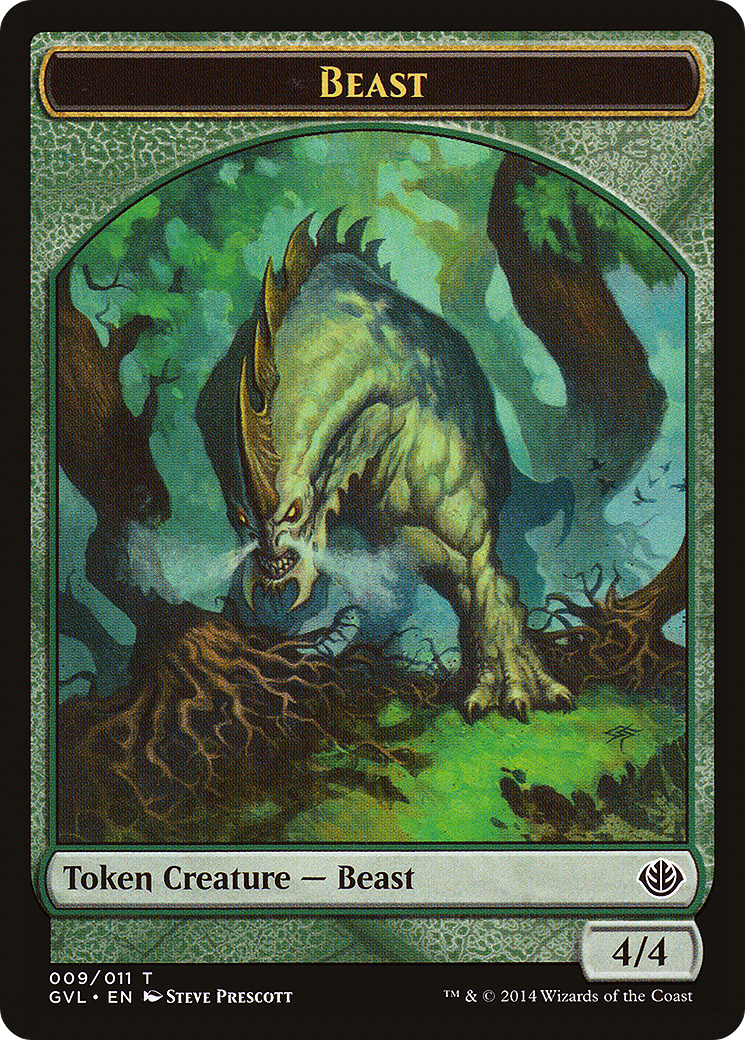 {T} Beast Token (009/011) (Garruk vs. Liliana) [Duel Decks Anthology Tokens][TGVL 009]