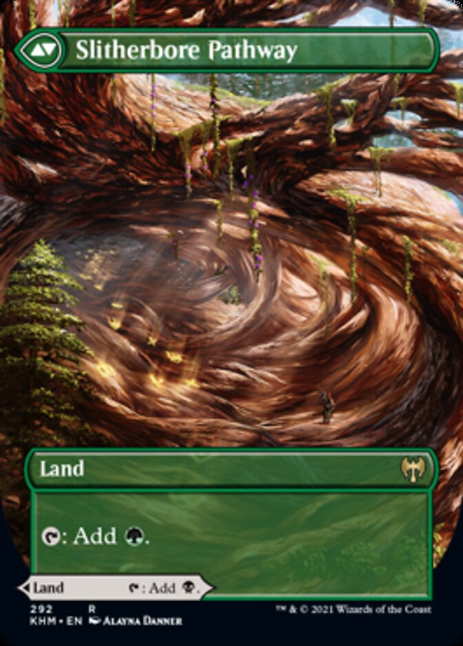 {R} Darkbore Pathway // Slitherbore Pathway (Borderless Alternate Art) [Kaldheim][KHM 292]