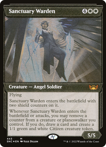 {R} Sanctuary Warden (Showcase Art Deco Foil Etched) [Streets of New Capenna][SNC 443]