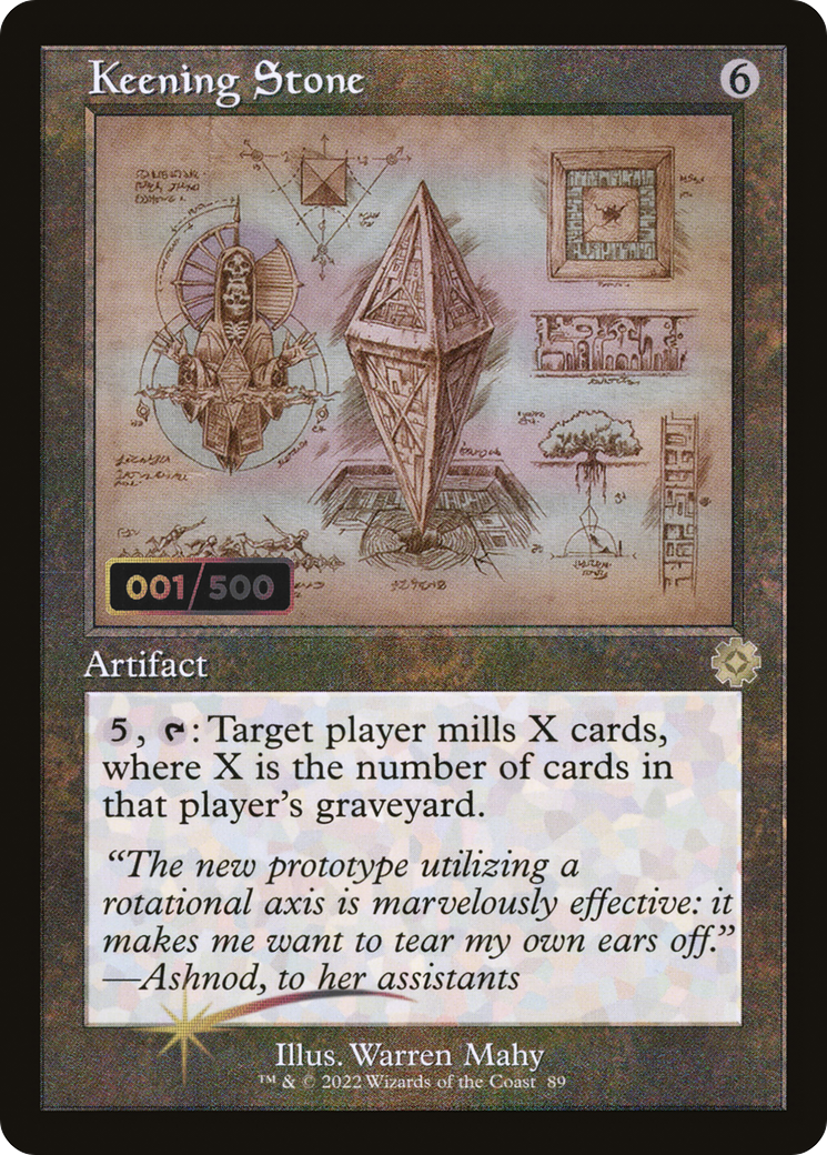 {R} Keening Stone (Schematic) (Serial Numbered) [The Brothers' War Retro Artifacts][BRR 089]