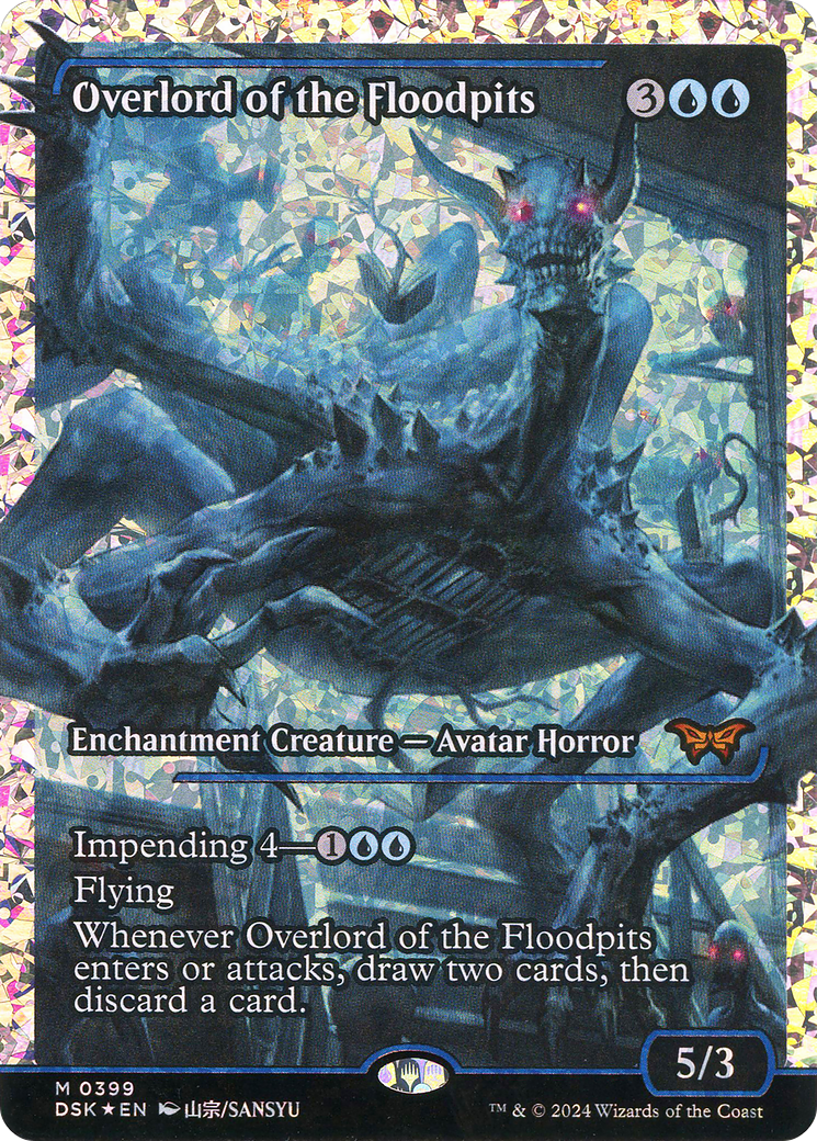{@R} Overlord of the Floodpits (Japan Showcase) (Fractured Foil) [Duskmourn: House of Horror][DSK 399]