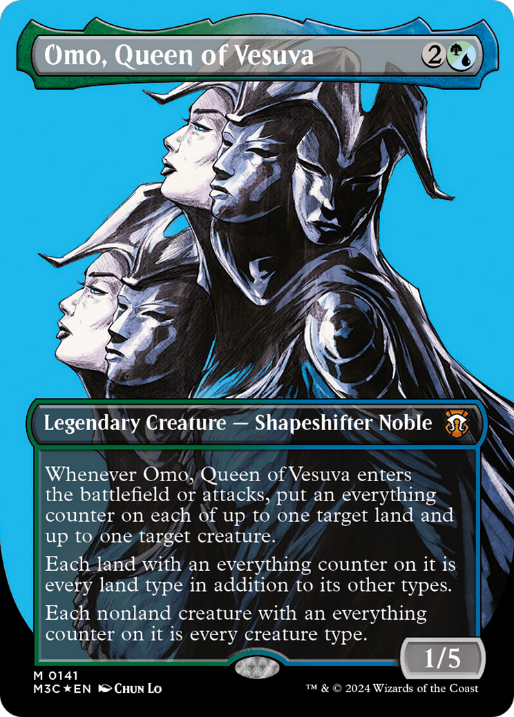 {R} Omo, Queen of Vesuva (Borderless) (Ripple Foil) [Modern Horizons 3 Commander][RPF M3C 014]