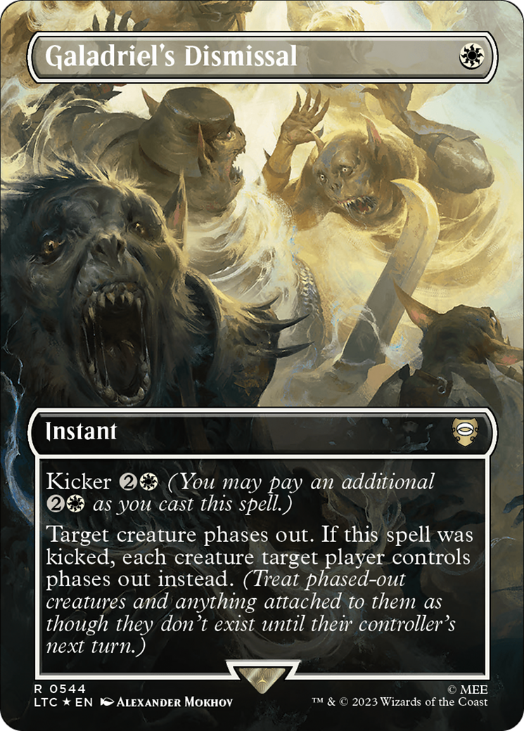 {R} Galadriel's Dismissal (Borderless) (Surge Foil) [The Lord of the Rings: Tales of Middle-Earth Commander][LTC 544]