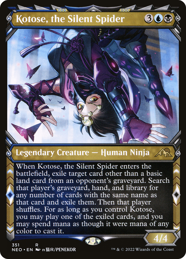 {R} Kotose, the Silent Spider (Showcase Ninja) [Kamigawa: Neon Dynasty][NEO 351]