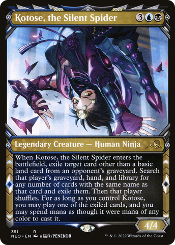 {R} Kotose, the Silent Spider (Showcase Ninja) [Kamigawa: Neon Dynasty][NEO 351]