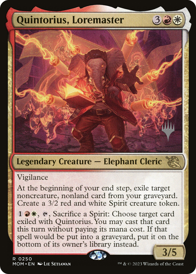 {R} Quintorius, Loremaster (Promo Pack) [March of the Machine Promos][PP MOM 250]
