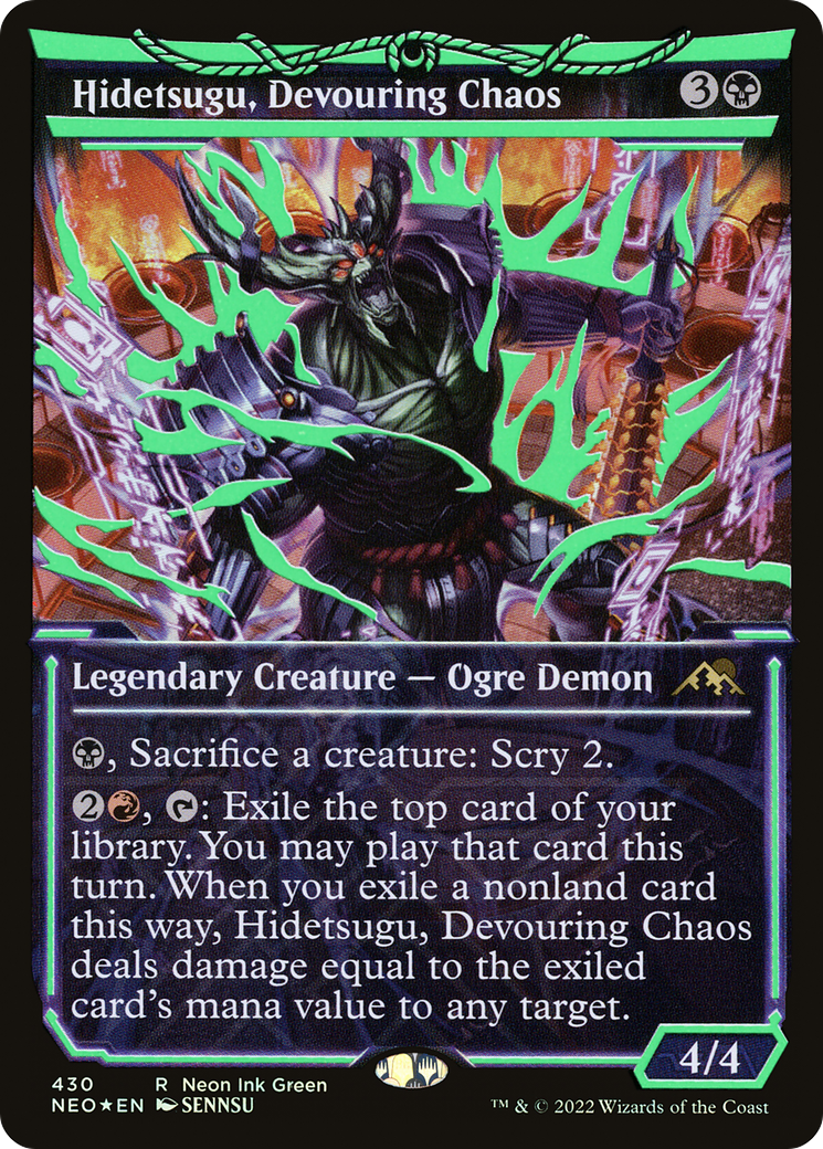 {R} Hidetsugu, Devouring Chaos (Neon Ink Green) [Kamigawa: Neon Dynasty][NEO 430]
