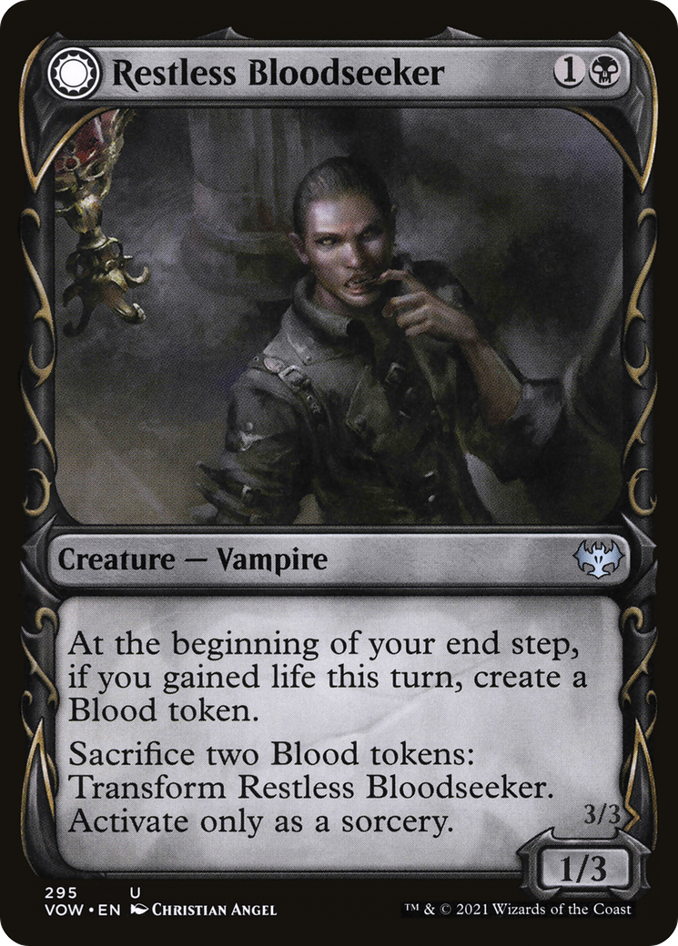 {C} Restless Bloodseeker // Bloodsoaked Reveler (Showcase Fang Frame) [Innistrad: Crimson Vow][VOW 295]