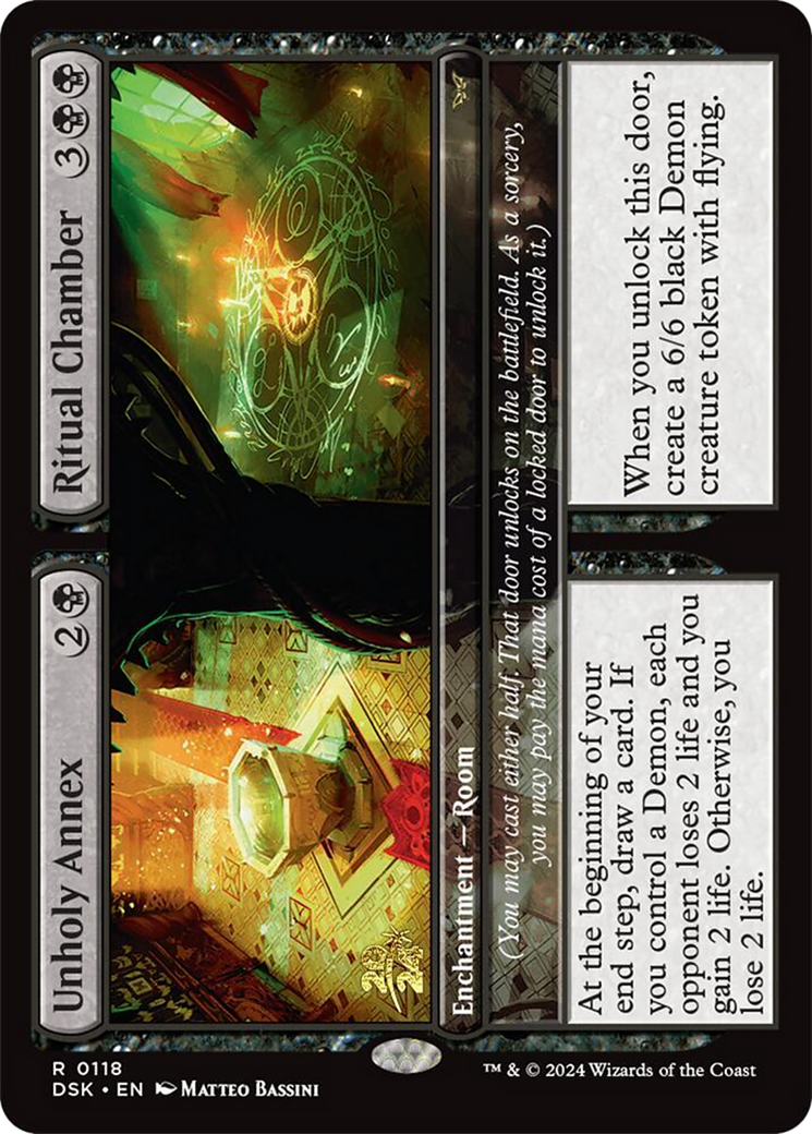 {@R} Unholy Annex // Ritual Chamber [Duskmourn: House of Horror Prerelease Promos][PR DSK 118]