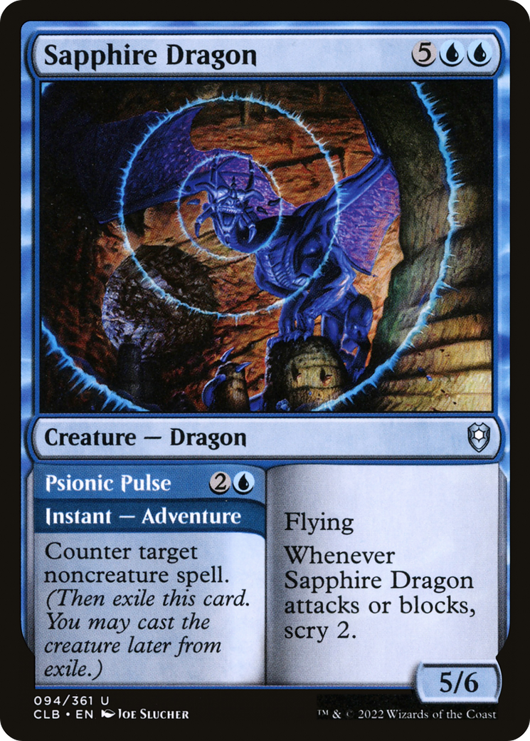 {C} Sapphire Dragon // Psionic Pulse [Commander Legends: Battle for Baldur's Gate][CLB 094]