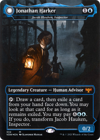 {R} Jacob Hauken, Inspector // Hauken's Insight - Jonathan Harker // Harker's Obsessive Inquiry [Innistrad: Crimson Vow][VOW 332]