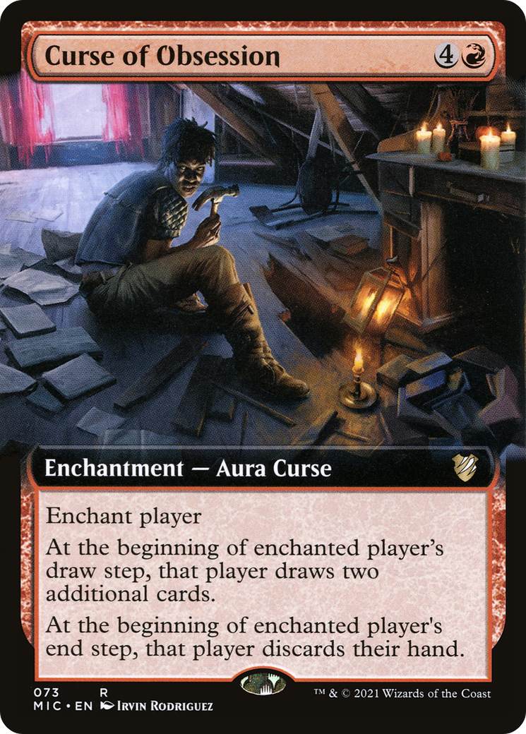{R} Curse of Obsession (Extended Art) [Innistrad: Midnight Hunt Commander][MIC 073]