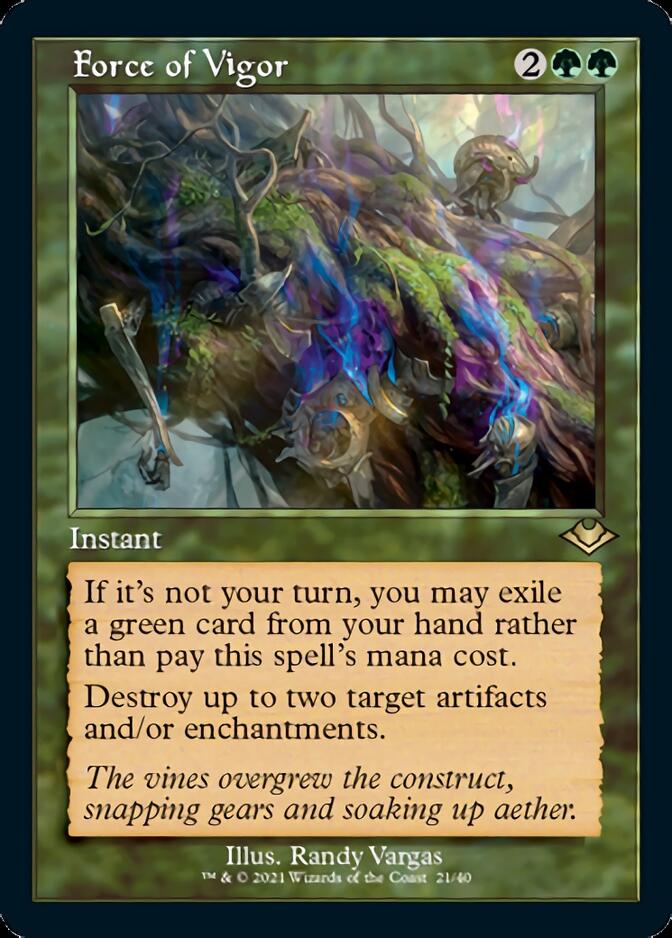 {R} Force of Vigor (Retro Foil Etched) [Modern Horizons 2][RF ET MH1 021]