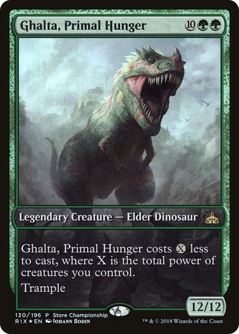 {R} Ghalta, Primal Hunger (Store Championship) (Extended Art) [Rivals of Ixalan Promos][PA RIX 130]