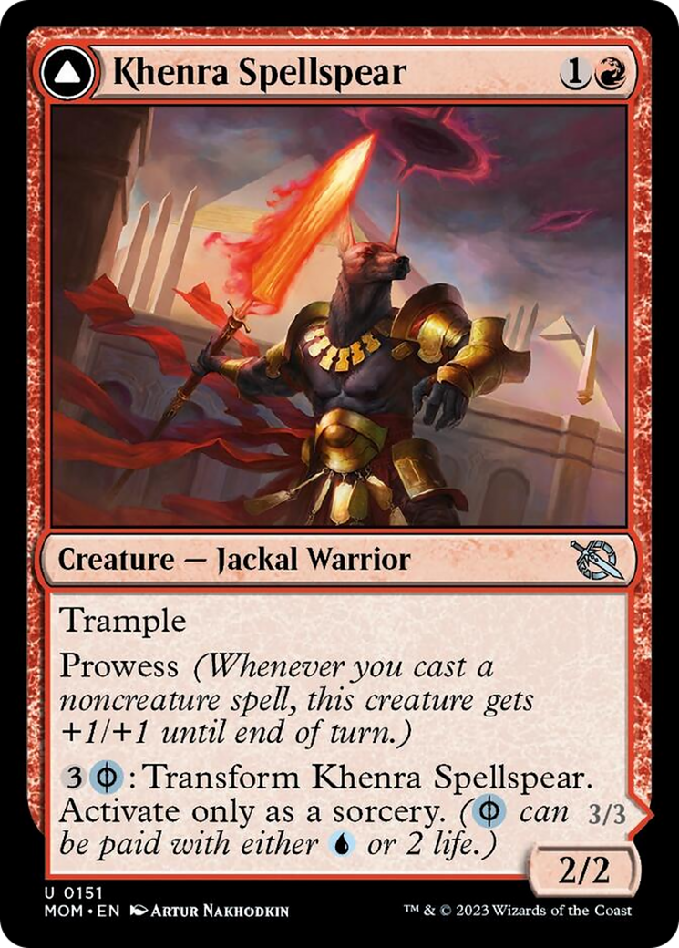 {@C} Khenra Spellspear // Gitaxian Spellstalker [March of the Machine][MOM 151]