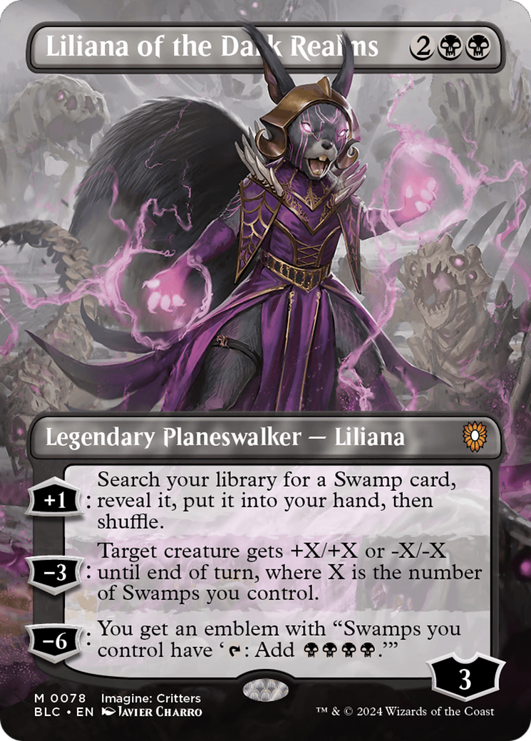 {R} Liliana of the Dark Realms (Borderless) [Bloomburrow Commander][BLC 078]