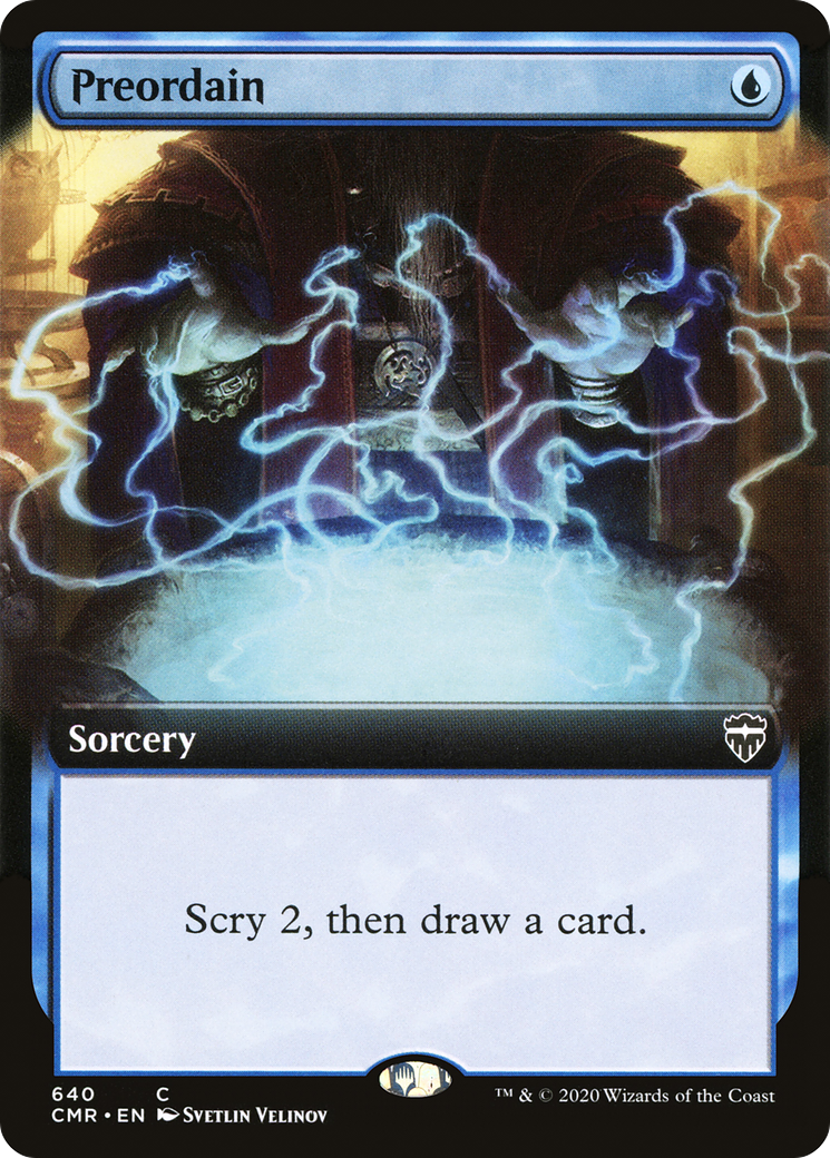 {C} Preordain (Extended Art) [Commander Legends][CMR 640]