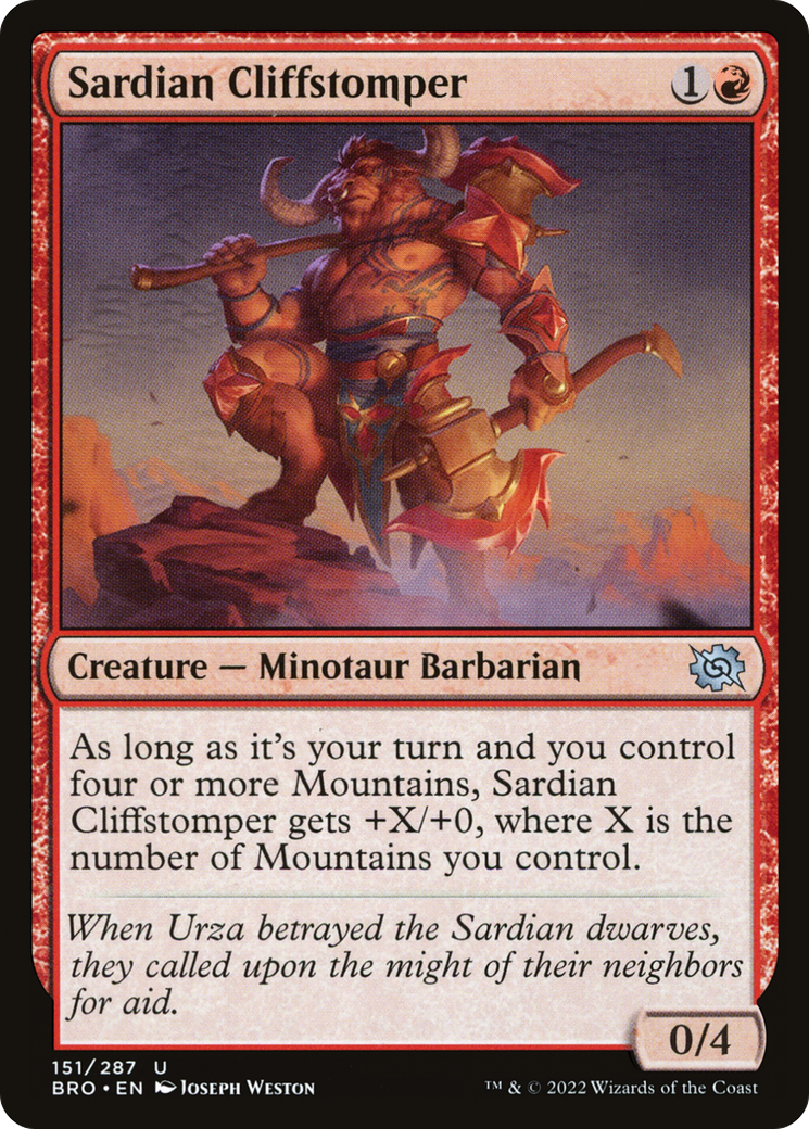 {C} Sardian Cliffstomper [The Brothers' War][BRO 151]