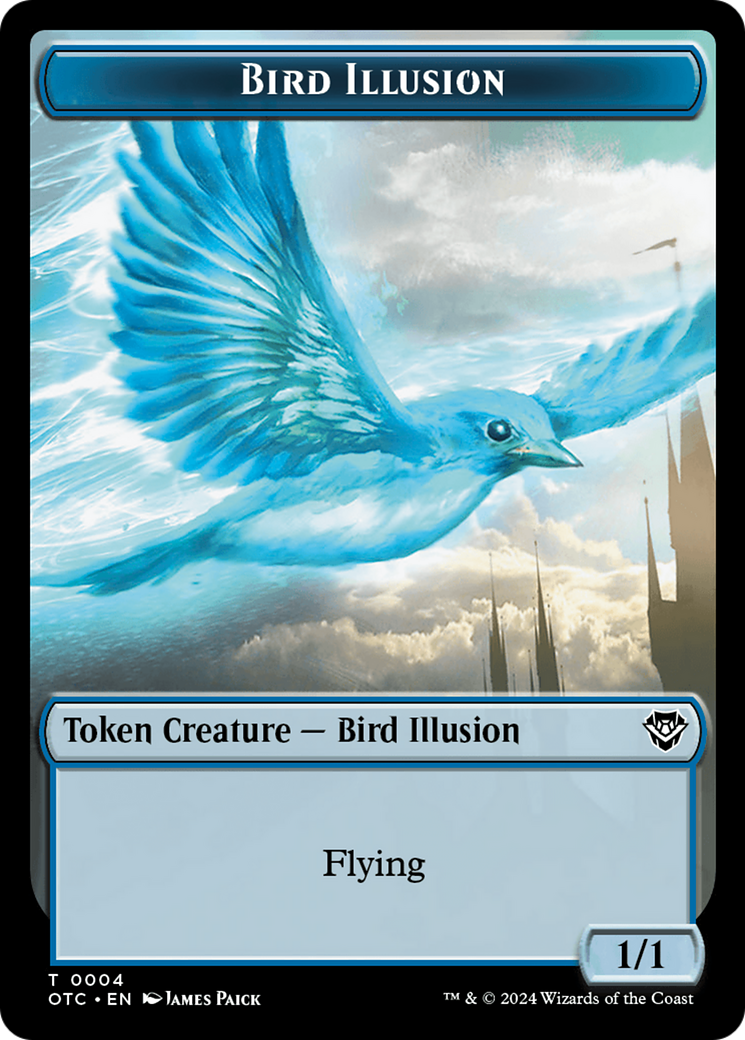 {T} Bird Illusion // Elemental (0014) Double-Sided Token [Outlaws of Thunder Junction Commander Tokens][TOTC 4//14]