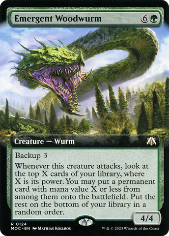 {R} Emergent Woodwurm (Extended Art) [March of the Machine Commander][MOC 124]