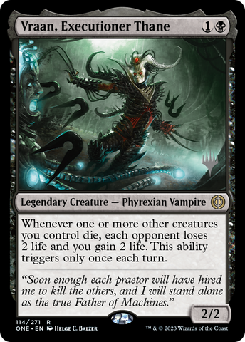 {R} Vraan, Executioner Thane (Promo Pack) [Phyrexia: All Will Be One Promos][PP ONE 114]