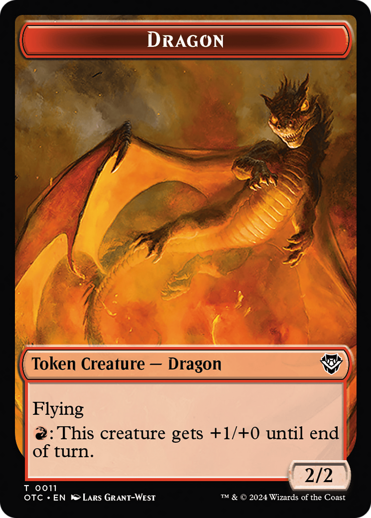 {T} Dragon Egg // Dragon Double-Sided Token [Outlaws of Thunder Junction Commander Tokens][TOTC 12//11]