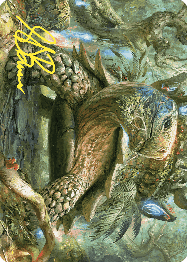 {A} Blossoming Tortoise Art Card (Gold-Stamped Signature) [Wilds of Eldraine Art Series][GS AWOE 024]