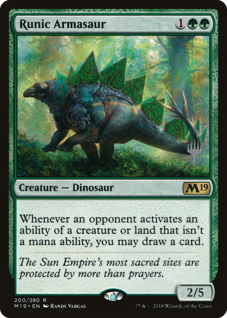 {R} Runic Armasaur (Promo Pack) [Core Set 2019 Promos][PP M19 200] - Misty Mountain Games