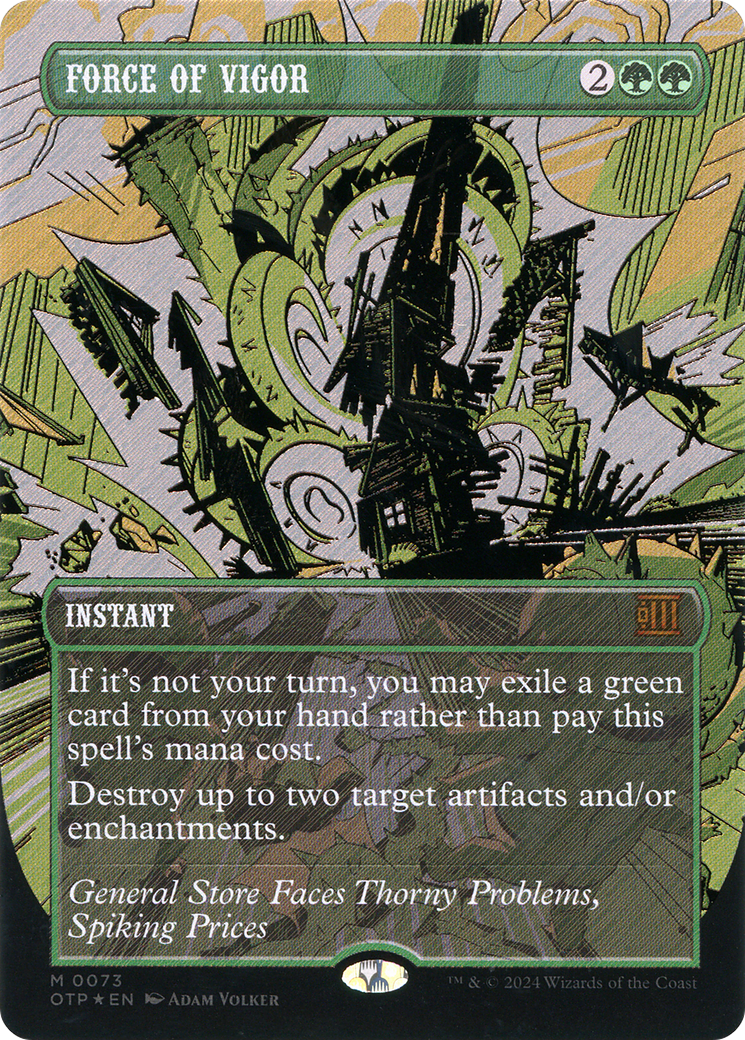 {R} Force of Vigor (Textured Foil) [Outlaws of Thunder Junction: Breaking News][OTP 073]