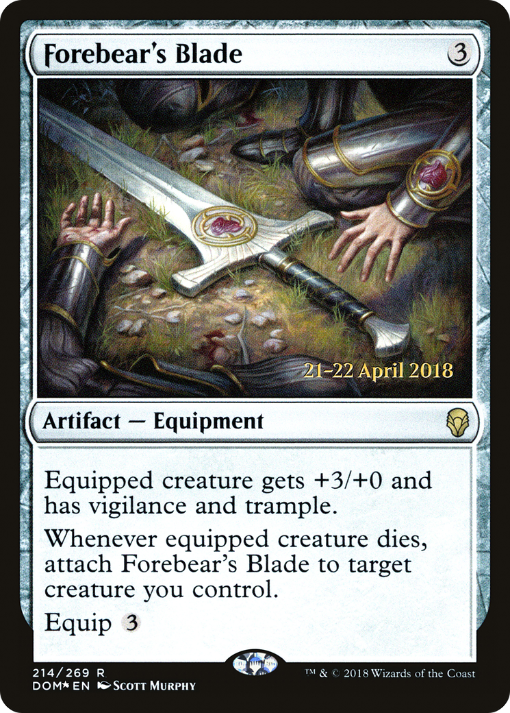 {R} Forebear's Blade [Dominaria Prerelease Promos][PR DOM 214] - Misty Mountain Games