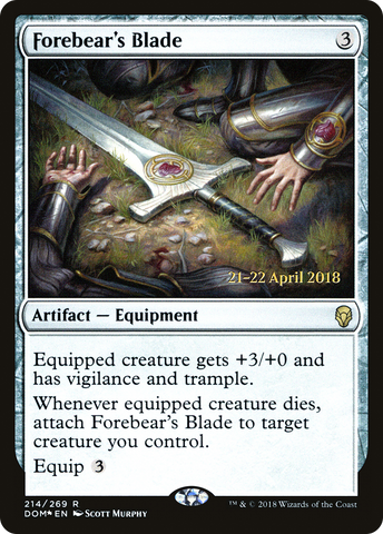 {R} Forebear's Blade [Dominaria Prerelease Promos][PR DOM 214]