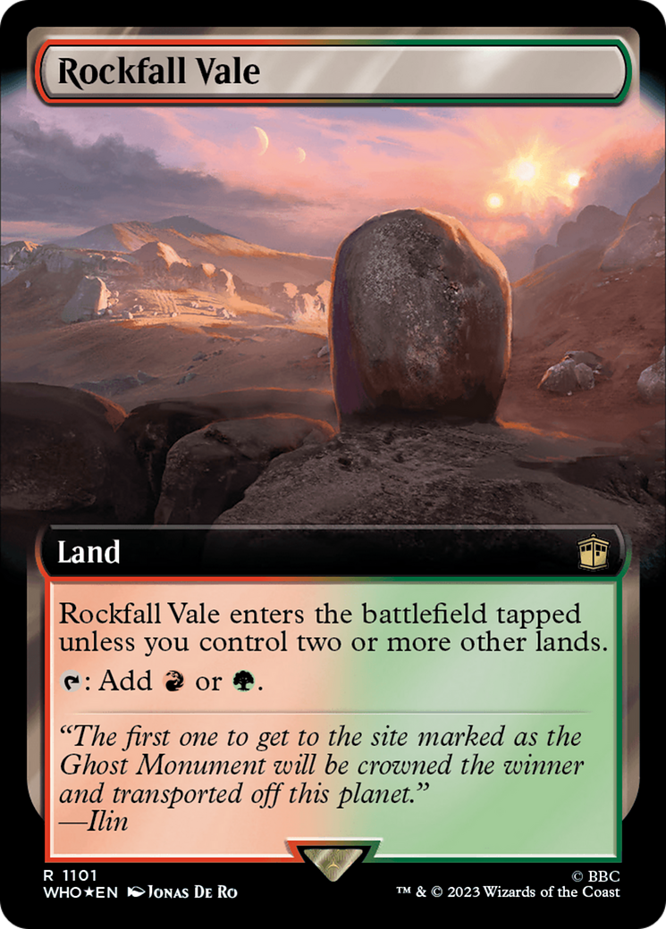 {R} Rockfall Vale (Extended Art) (Surge Foil) [Doctor Who][WHO 1101]