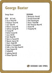 {R} 1996 George Baxter Decklist Card [World Championship Decks][GB PTC NULL]