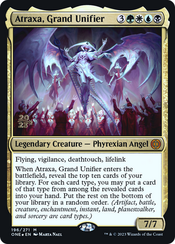 {R} Atraxa, Grand Unifier [Phyrexia: All Will Be One Prerelease Promos][PR ONE 196]