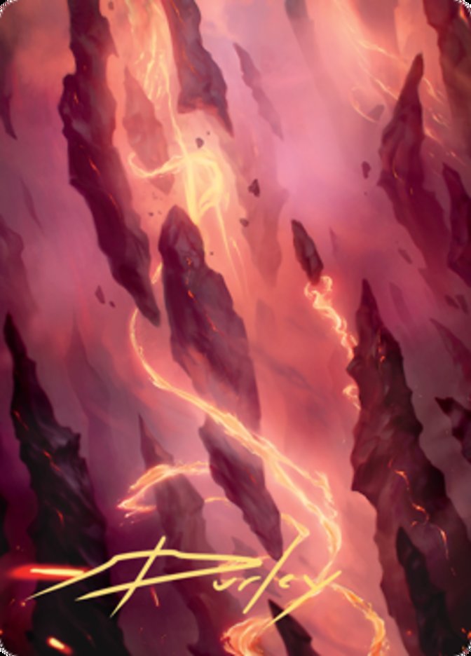 {A} Mountain 1 Art Card (Gold-Stamped Signature) [Zendikar Rising Art Series][GS AZNR 016]
