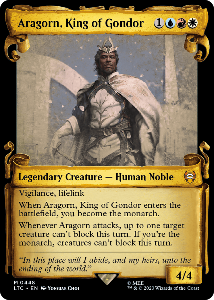 {R} Aragorn, King of Gondor [The Lord of the Rings: Tales of Middle-Earth Commander Showcase Scrolls][LTC 448]