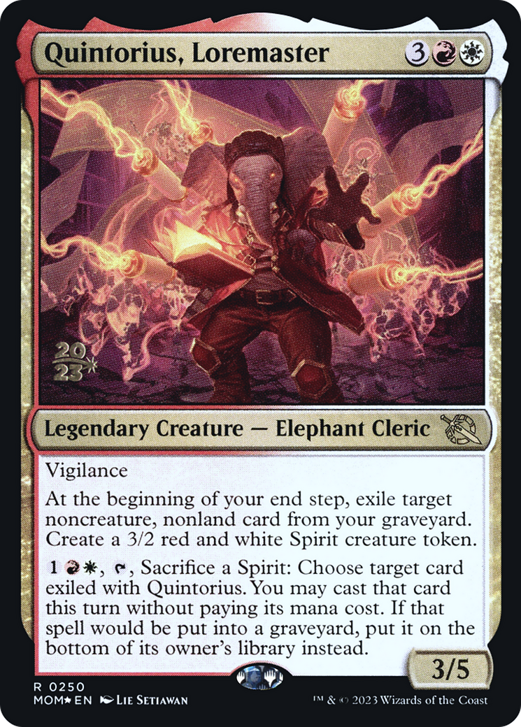 {R} Quintorius, Loremaster [March of the Machine Prerelease Promos][PR MOM 250]