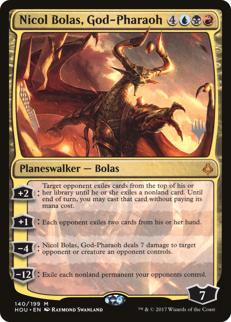 {R} Nicol Bolas, God-Pharaoh (Promo Pack) [Hour of Devastation Promos][PP HOU 140]