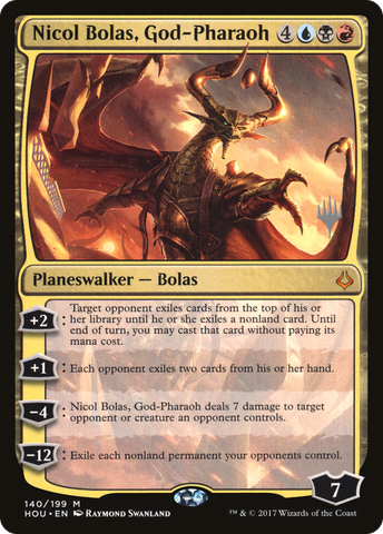 {R} Nicol Bolas, God-Pharaoh (Promo Pack) [Hour of Devastation Promos][PP HOU 140]